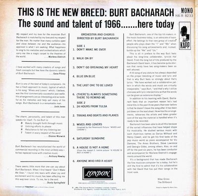Burt Bacharach - Hit Maker MONO Back HQ