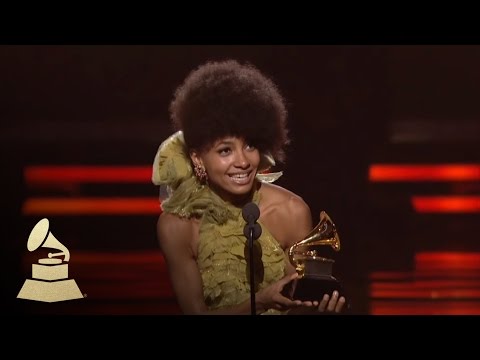 Esperanza Spalding accepting the GRAMMY for Best New Artist at the 53rd GRAMMY Awards | GRAMMYs