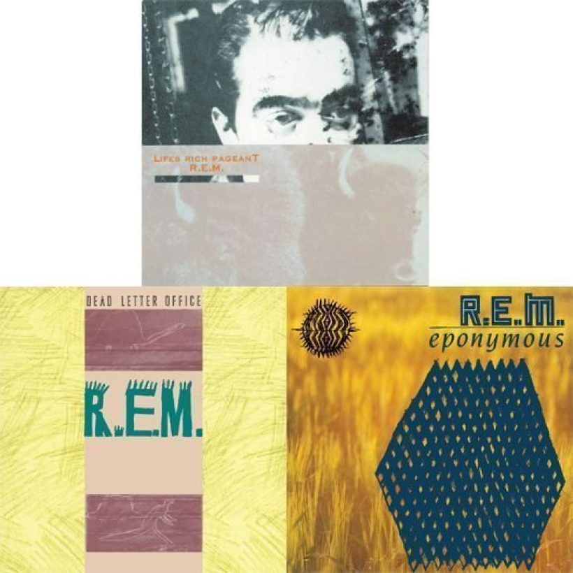 REM Lifes Rich Pageant, Dead Letter Office, Eponymous album covers