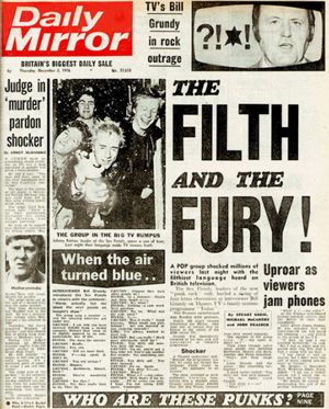 Daily Mirror Filth And The Fury Headline - 300