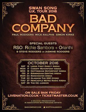 Bad Co UK tour