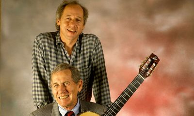 Mark Knopfler and Chet Atkins photo by Steve Catlin and Redferns