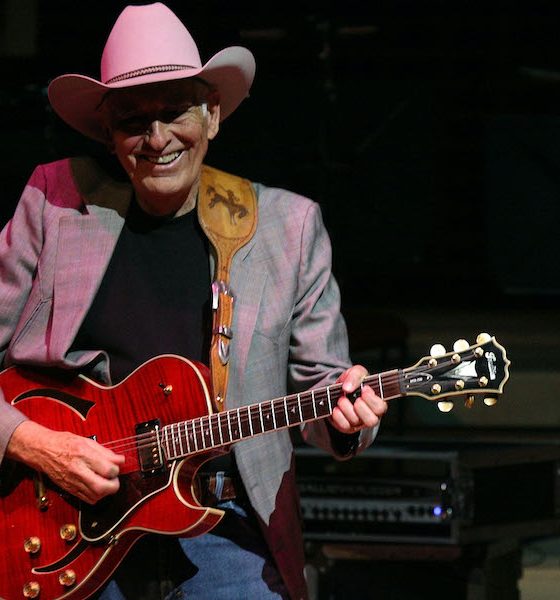 Tommy Allsup performs at the 50th Anniversary Buddy Holly Tribute Concert at the Liverpool Philharmonic, March 20, 2008. Photo: David Munn/WireImage
