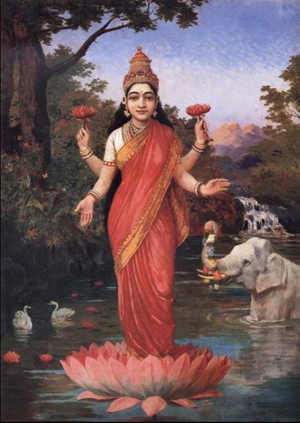Lakshmi is the Indian goddess of wealth, fortune and prosperity