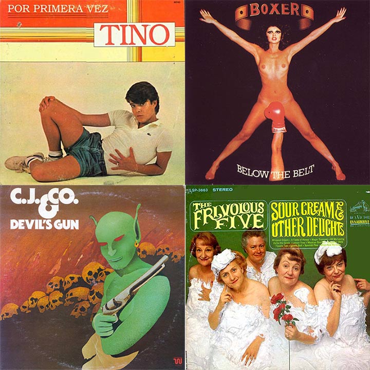 Worst Album Covers Tino Fernandez Por Primera Vez Boxer Below The Belt CJ & Co Devils Gun The Frivolous Five Sour Cream & Other Delights