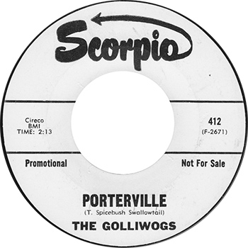 The Golliwogs Porterville Single Label