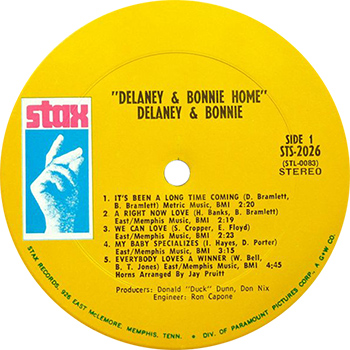 Delaney And Bonnie Home Record Label