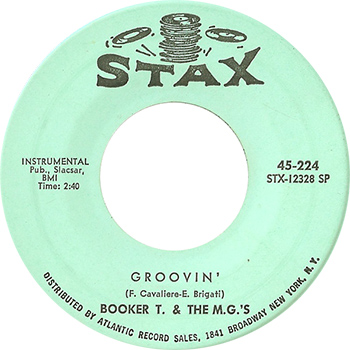 Booker T And The MGs Groovin Single Label