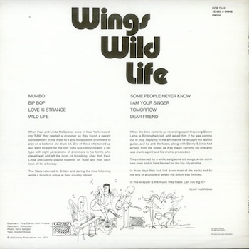 Wings Wild Life back cover