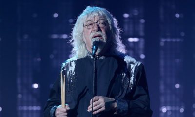 Graeme Edge photo: Kevin Kane/Getty Images For The Rock and Roll Hall of Fame