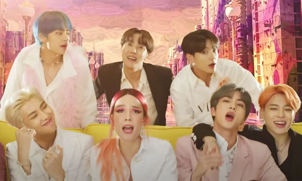 BTS still from Boy With Luv music video
