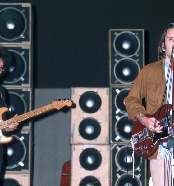 Jerry Garcia and Bob Weir of the Grateful Dead live in Vancouver in June 1973, a month before they played Summer Jam. Photo: Ross Marino/Getty Images