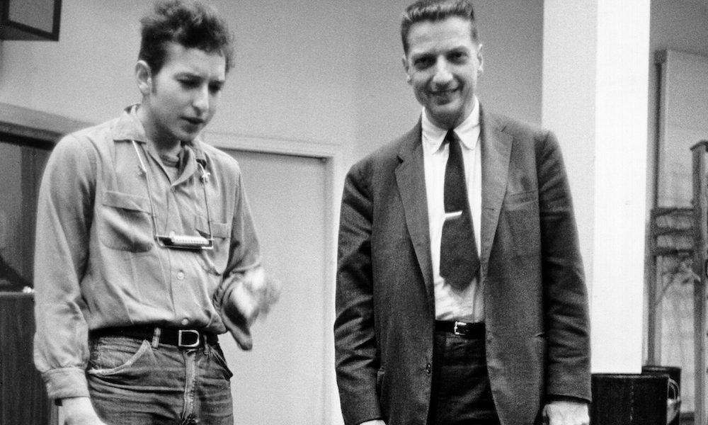 John Hammond with Bob Dylan in 1961. Photo: Michael Ochs Archives/Getty Images