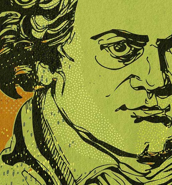 Beethoven composer image - yellow