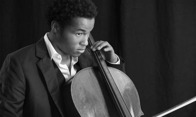 Sheku Kanneh-Mason black and white photo