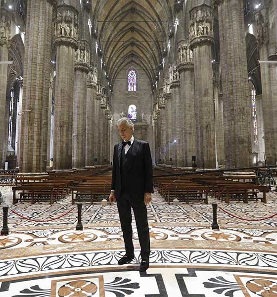 Andrea Bocelli at Milan's Duomo cathedral