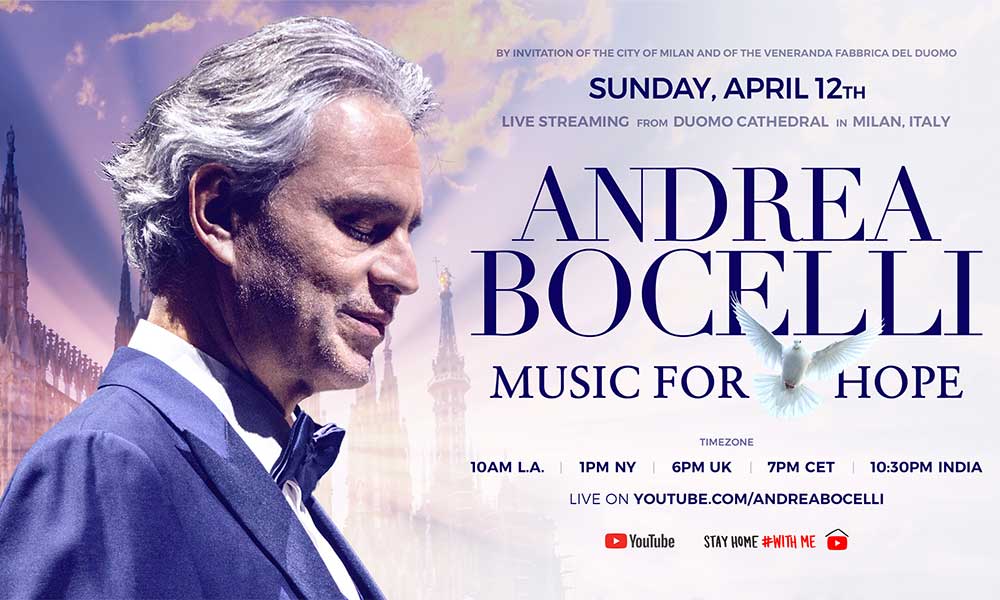 Watch Andrea Bocelli 'Music For Hope' Livestream From Milan's ...