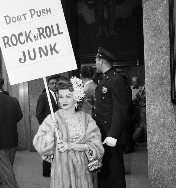Woman Protesting Rock and Roll Music
