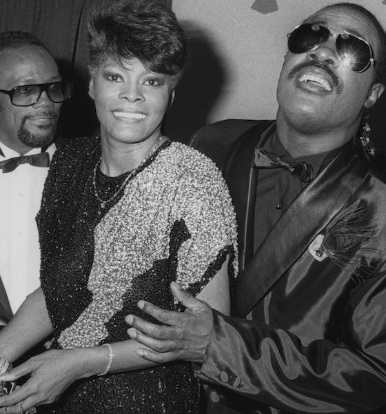 Quincy Jones, Dionne Warwick, and Stevie Wonder with the 1986 Grammy Award for 'We Are The World.' Courtesy:Vinnie Zuffante/Michael Ochs Archives/Getty Image