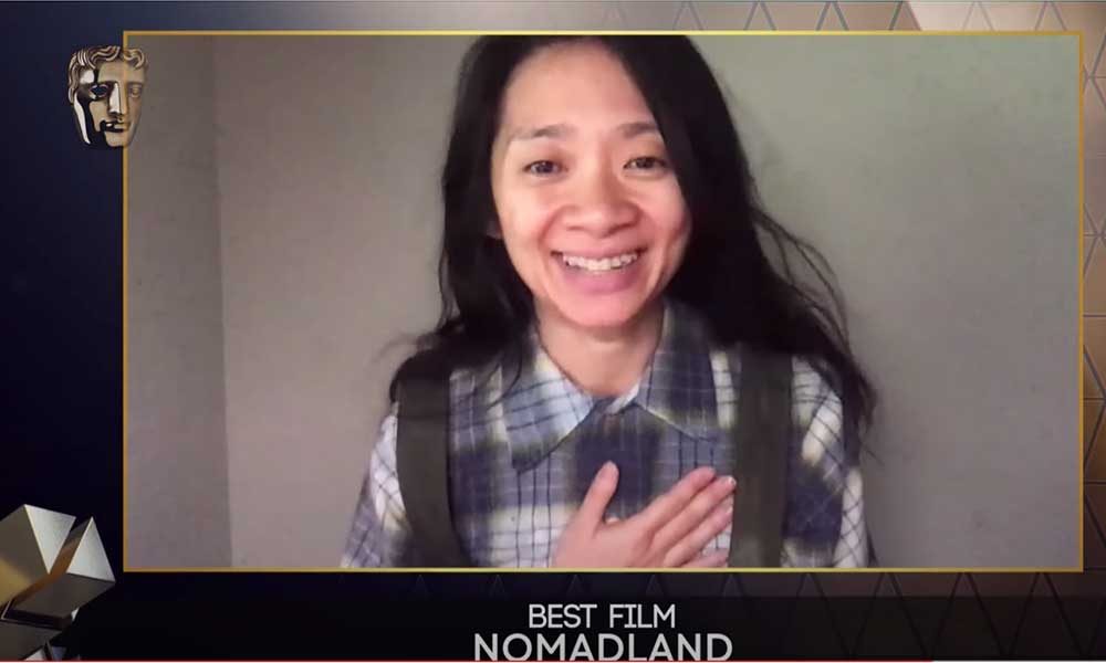 Chloe Zhao Nomadland Director at Bafta Awards