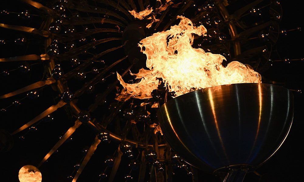 Olympic flame being lit in Rio