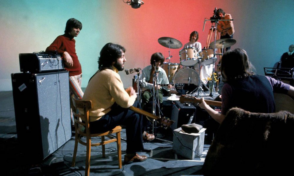 The Beatles en Twickenham Film Studios, 7 de enero de 1969. Foto: Jeremy Neech