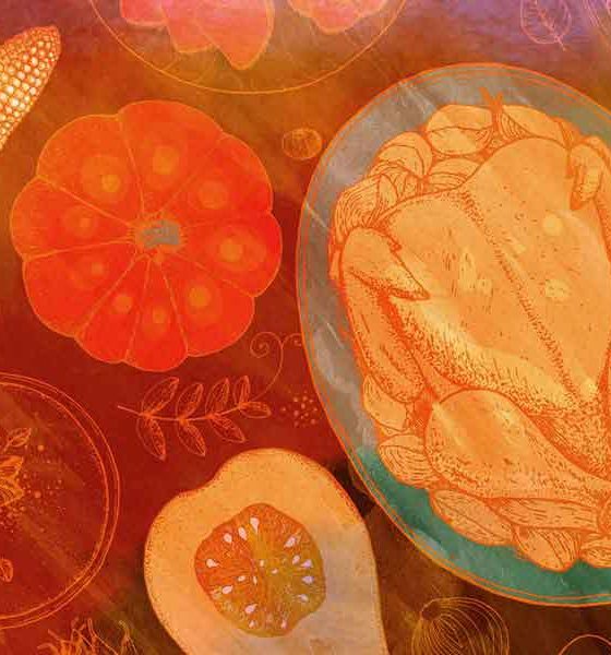 Best Classical Music for Thanksgiving - featured image of dinner table
