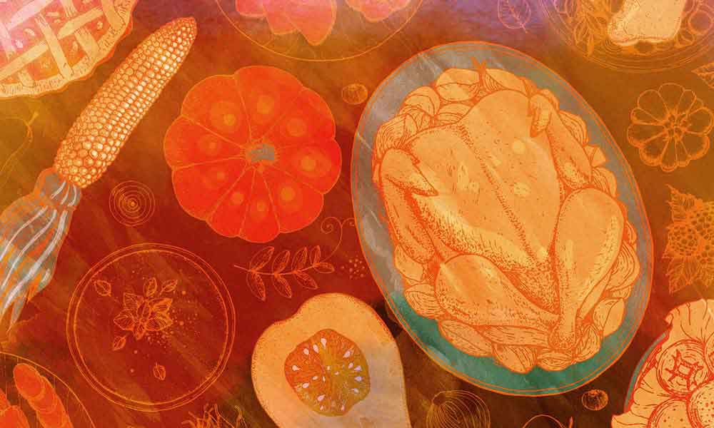 Best Classical Music for Thanksgiving - featured image of dinner table
