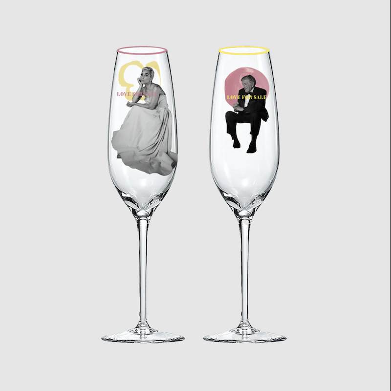 Lady Gaga Love For Sale Champagne Flutes