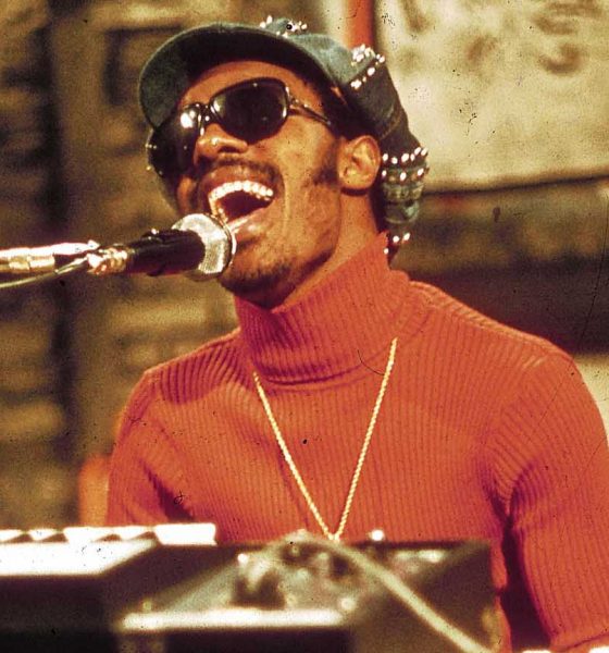 Motown star Stevie Wonder performing