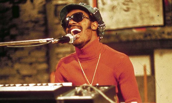 Motown star Stevie Wonder performing