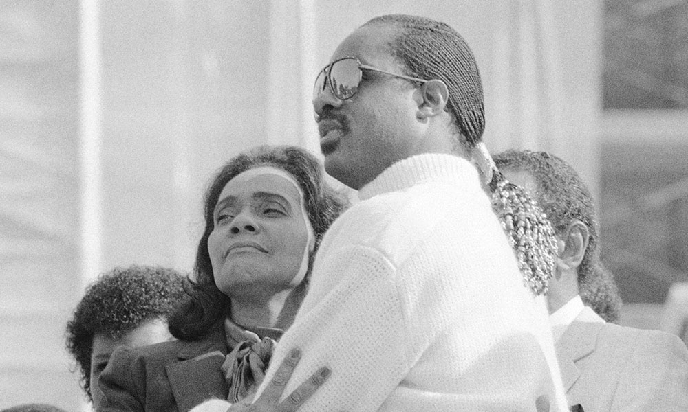 Stevie Wonder and Coretta Scott King