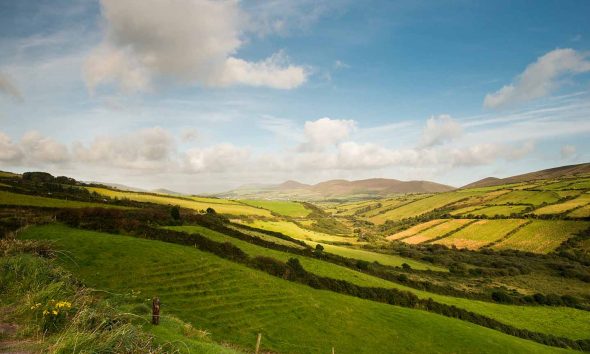 Rolling green hills in Ireland