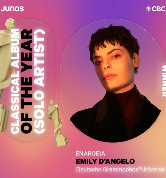 Emily D'Angelo enargeia Juno Awards winner image