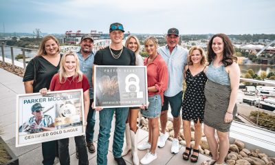 Jackie Jones (RIAA), Cindy Mabe (UMGN), Enzo DeVincenzo (Red Light Management), Parker McCollum, Hallie Ray Light McCollum, Stephanie Wright (UMGN), Brian Wright (UMGN), Katie Dean (UMGN), Annie Ortmeier (UMGN). Photo: Chris Kleinmeier