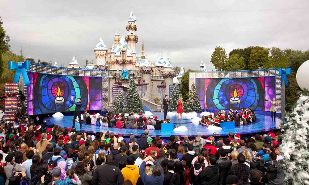 A Disney holiday parade