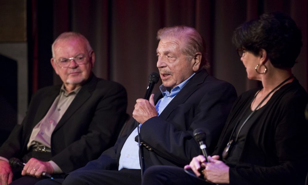 Gene Cipriano at the Grammy Museum in 2016, flanked by Chuck Berghofer (L) and Tina Sinatra (R). Photo: Alison Buck/WireImage