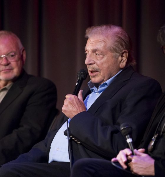 Gene Cipriano at the Grammy Museum in 2016, flanked by Chuck Berghofer (L) and Tina Sinatra (R). Photo: Alison Buck/WireImage