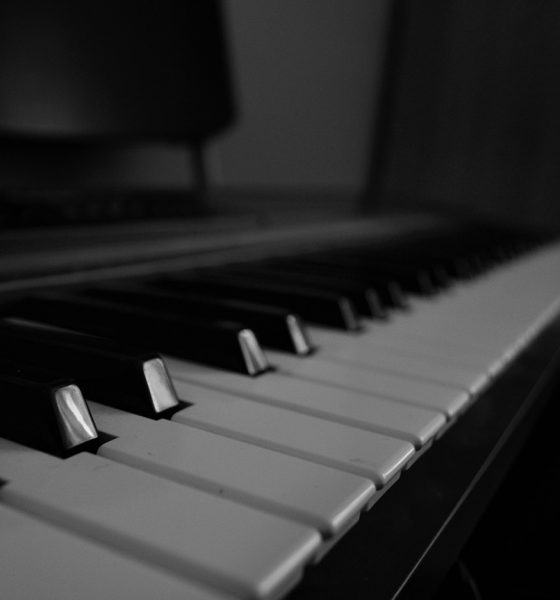 Close-up of piano keys