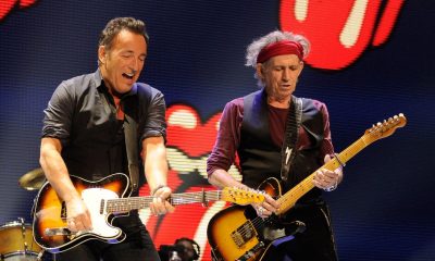 Bruce Springsteen and Keith Richards at the Newark concert in 2012. Photo: Kevin Mazur/WireImage