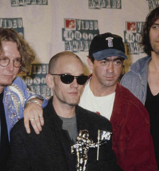 REM in the press room of the 1994 MTV Video Music Awards