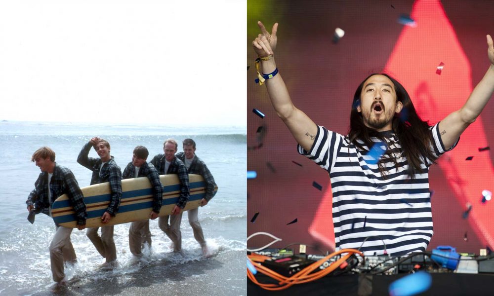 The Beach Boys - Photo: Michael Ochs Archives/Getty Images, Steve Aoki - Photo: Ross Gilmore/Redferns Getty Images