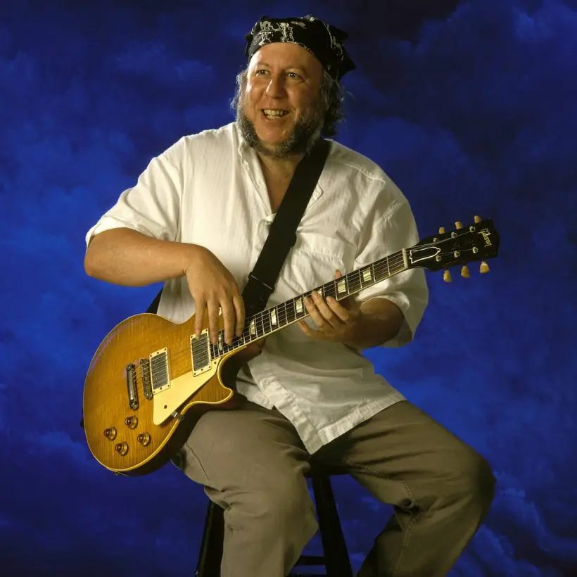 Peter Green poses with the 1959 Les Paul that came to be known as 'Greeny.' Photo: Steve Catlin/Redferns