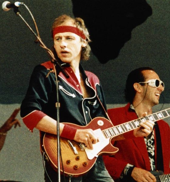 Jack Sonni (right) at Live Aid in 1985, alongside Mark Knopfler. Photo: Pete Still/Redferns