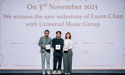 Timothy Xu, Eason Chan, and Lisa Kan - Photo: Courtesy of Universal Music Group China