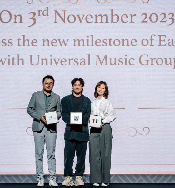 Timothy Xu, Eason Chan, and Lisa Kan - Photo: Courtesy of Universal Music Group China