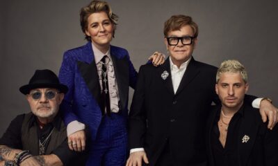(L-R) Bernie Taupin, Brandi Carlile, Elton John, and Andrew Watt - Photo: Peggy Sirota